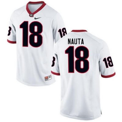 Men Georgia Bulldogs #18 Isaac Nauta College Football Jerseys-White