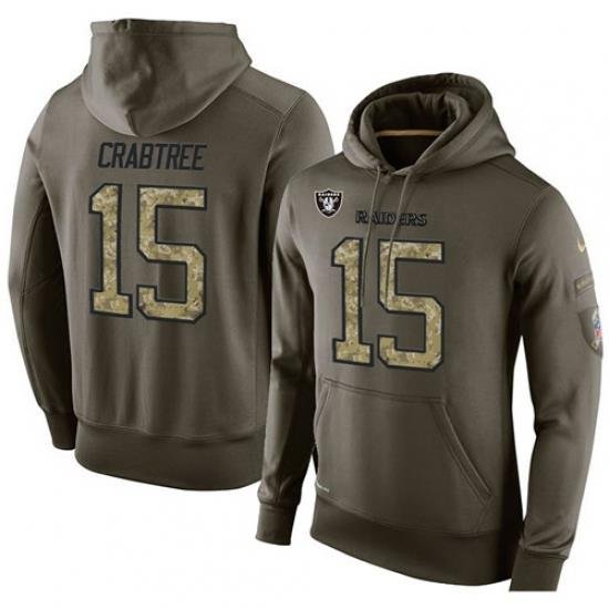 NFL Nike Oakland Raiders 15 Michael Crabtree Green Salute To Service Mens Pullover Hoodie