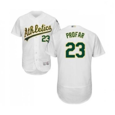 Mens Oakland Athletics 23 Jurickson Profar White Home Flex Base Authentic Collection Baseball Jersey