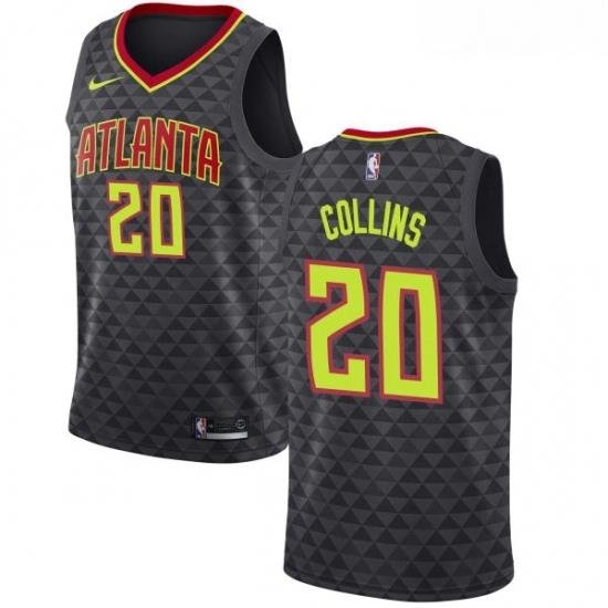 Youth Nike Atlanta Hawks 20 John Collins Swingman Black Road NBA Jersey Icon Edition