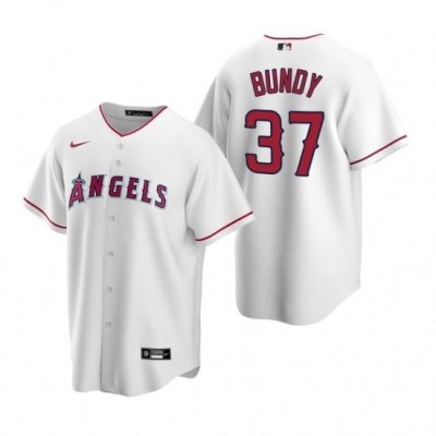 Mens Nike Los Angeles Angels 37 Dylan Bundy White Home Stitched Baseball Jersey