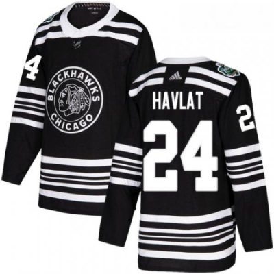 Youth Adidas Chicago Blackhawks 24 Martin Havlat Authentic Black 2019 Winter Classic NHL Jersey