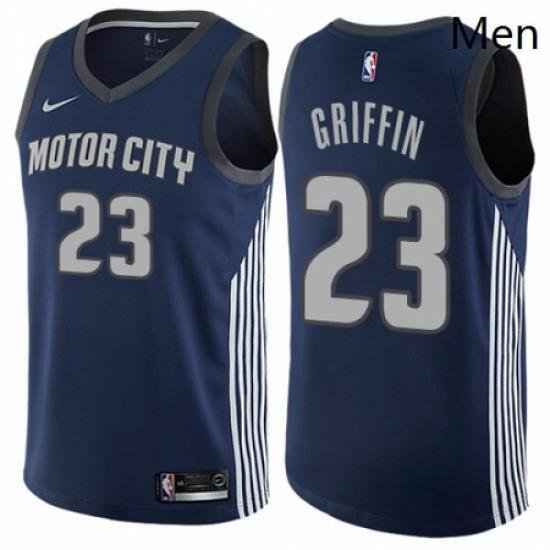 Mens Nike Detroit Pistons 23 Blake Griffin Swingman Navy Blue NBA Jersey City Edition