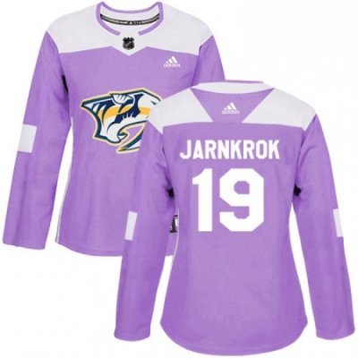 Womens Adidas Nashville Predators 19 Calle Jarnkrok Authentic Purple Fights Cancer Practice NHL Jersey