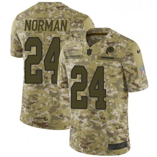 Youth Nike Washington Redskins 24 Josh Norman Limited Camo 2018 Salute to Service NFL Jersey