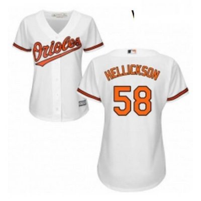 Womens Majestic Baltimore Orioles 58 Jeremy Hellickson Replica White Home Cool Base MLB Jersey