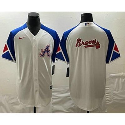 Men's Atlanta Braves Big Logo White 2023 City Connect Cool Base Stitched Jersey