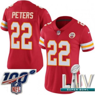 2020 Super Bowl LIV Women Nike Kansas City Chiefs #22 Marcus Peters Red Team Color Vapor Untouchable Limited Player NFL Jersey