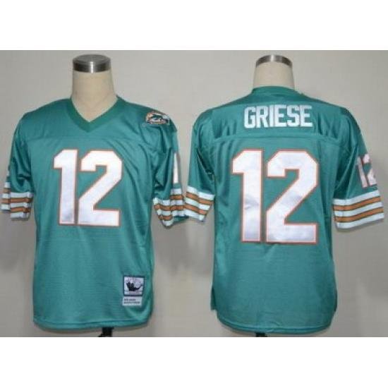 Miami Dolphins 12 Bob Griese Green ThroWback NFL Jersey