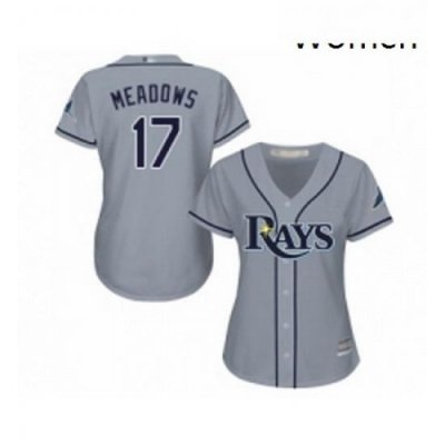 Womens Tampa Bay Rays 17 Austin Meadows Replica Grey Road Cool Base Baseball Jersey