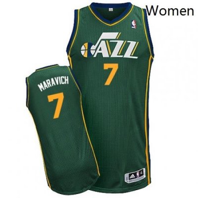 Womens Adidas Utah Jazz 7 Pete Maravich Authentic Green Alternate NBA Jersey