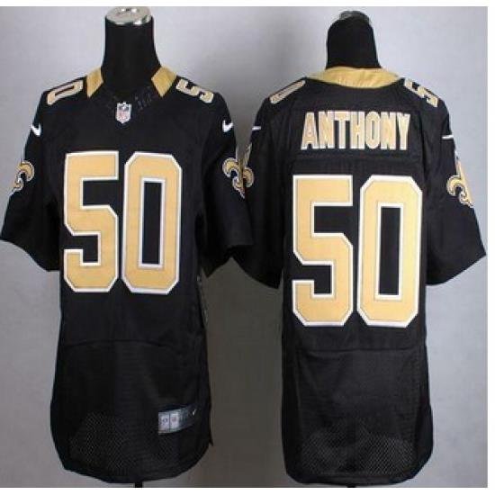 NeW NeW Orleans Saints #50 Stephone Anthony Black Team Color Men' Stitched NFL Elite jersey