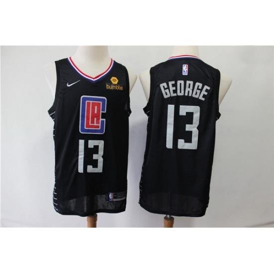 Clippers 13 Paul George Black Nike Swingman Jersey