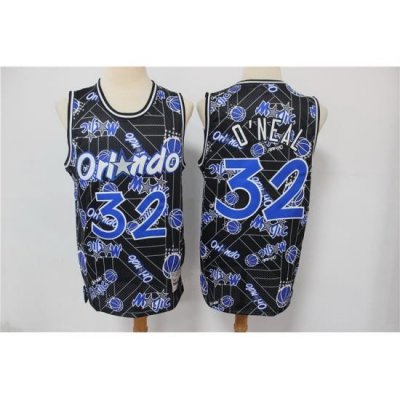 Men Orlando Magic 32 Shaquille O'Neal Black Tear Up Pack Hardwood Classics Swingman Jersey