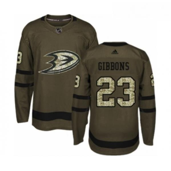 Youth Adidas Anaheim Ducks 23 Brian Gibbons Premier Green Salute to Service NHL Jersey