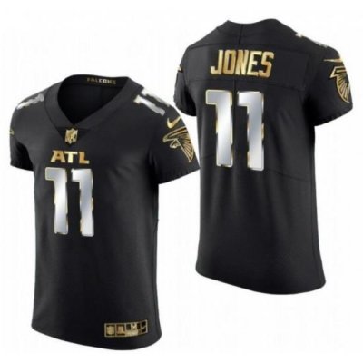 Men Nike Atlanta Falcons 11 Julio Jones Black Gold Fashion Limited Jersey