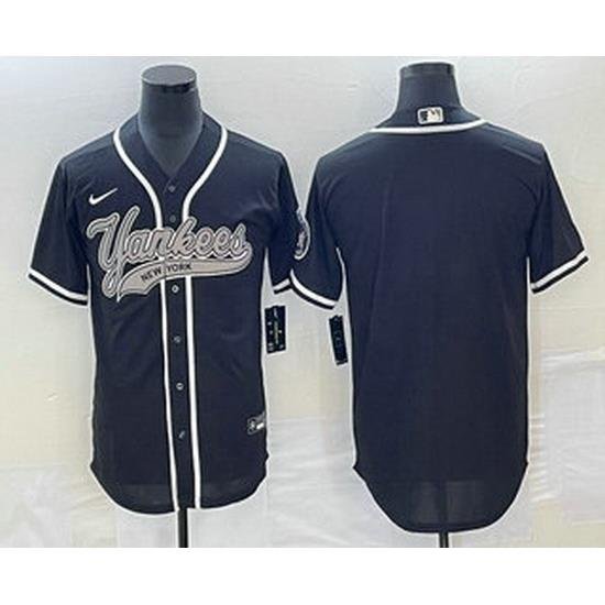 Men's NeW York Yankees Blank Black Cool Base Stitched Baseball Jerseys