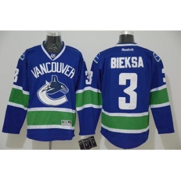 Vancouver Canucks #3 Kevin Bieksa Blue Stitched NHL Jersey