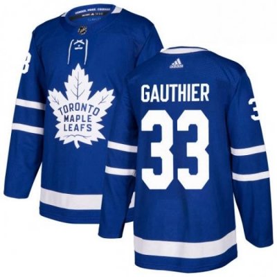 Mens Adidas Toronto Maple Leafs 33 Frederik Gauthier Authentic Royal Blue Home NHL Jersey