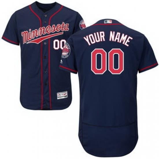 Men Women youth Minnesota Twins Majestic Alternate Navy Flex Base Authentic Collection Custom Jersey