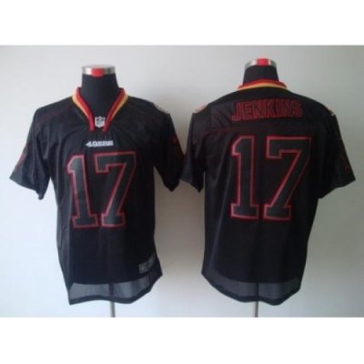 Nike San Francisco 49ers 17 A.J. Jenkins Black Elite Lights Out NFL Jersey