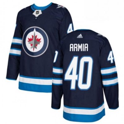 Youth Adidas Winnipeg Jets 40 Joel Armia Authentic Navy Blue Home NHL Jersey