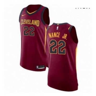 Mens Nike Cleveland Cavaliers 22 Larry Nance Jr Authentic Maroon NBA Jersey Icon Edition