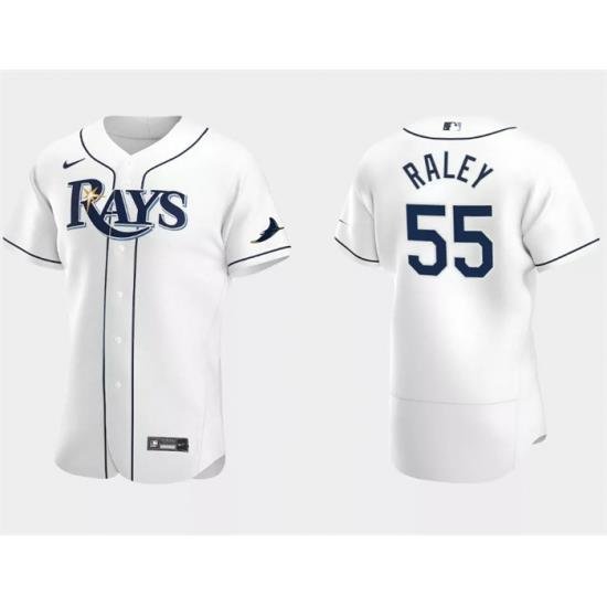 Men Tampa Bay Rays 55 Luke Raley White Flex Base Stitched Jersey