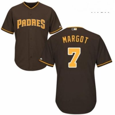 Mens Majestic San Diego Padres 7 Manuel Margot Replica Brown Alternate Cool Base MLB Jersey