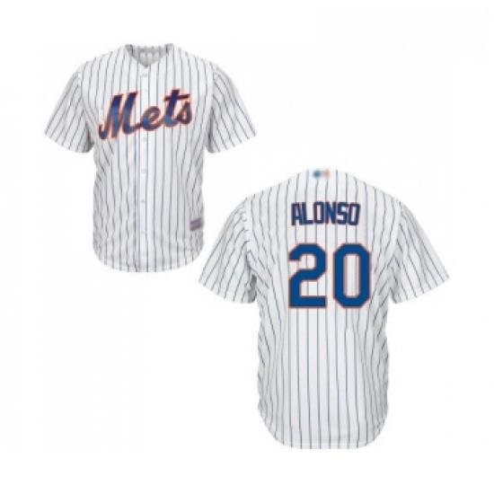 Mens NeW York Mets 20 Pete Alonso Replica White Home Cool Base Baseball Jersey