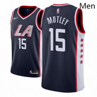 Men NBA 2018 19 Los Angeles Clippers 15 Johnathan Motley City Edition Navy Jersey