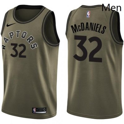 Mens Nike Toronto Raptors 32 KJ McDaniels Swingman Green Salute to Service NBA Jersey