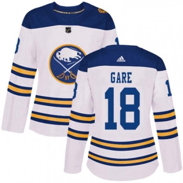 Womens Adidas Buffalo Sabres 18 Danny Gare Authentic White 2018 Winter Classic NHL Jersey