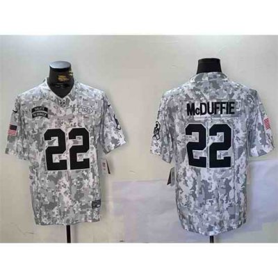 Men Kansas City Chiefs 22 Trent McDuffie 2024 F U S E Arctic Camo Salute To Service Limited Stitched Football Jersey