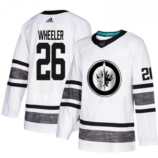 Mens Adidas Winnipeg Jets 26 Blake Wheeler White 2019 All Star Game Parley Authentic Stitched NHL Jersey