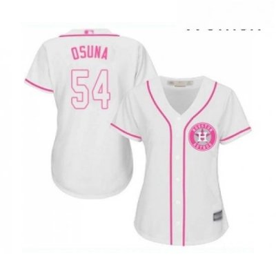 Womens Houston Astros 54 Roberto Osuna Authentic White Fashion Cool Base Baseball Jersey