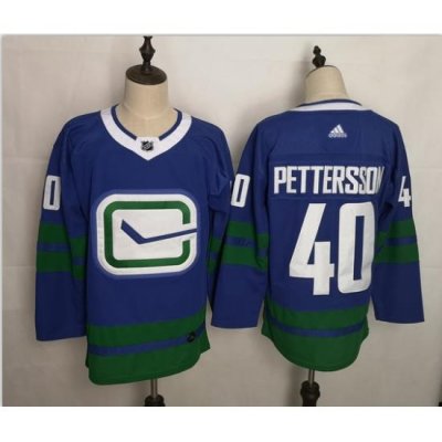 Canucks 40 Elias Pettersson Blue Adidas Jerseys