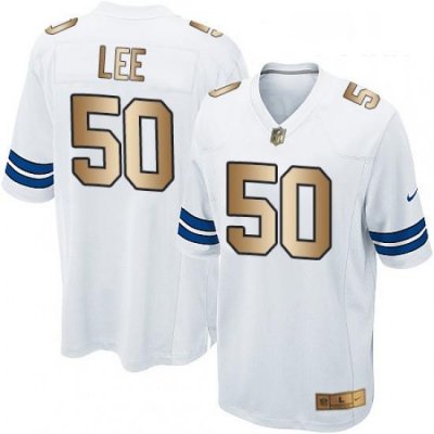 Youth Nike Dallas Cowboys 50 Sean Lee Elite WhiteGold NFL Jersey