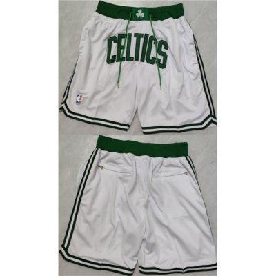 Men Boston Celtics White Shorts  Run Small