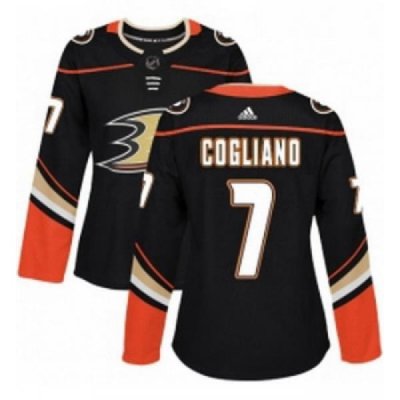 Womens Adidas Anaheim Ducks 7 Andrew Cogliano Premier Black Home NHL Jersey