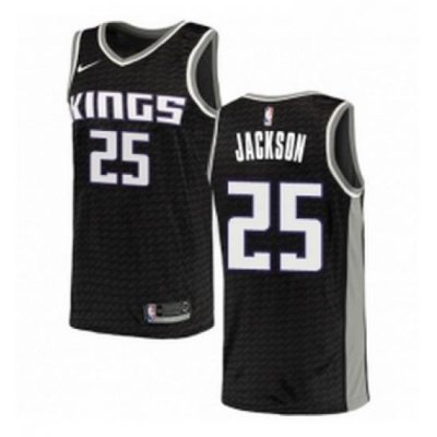 Youth Nike Sacramento Kings 25 Justin Jackson Authentic Black NBA Jersey Statement Edition