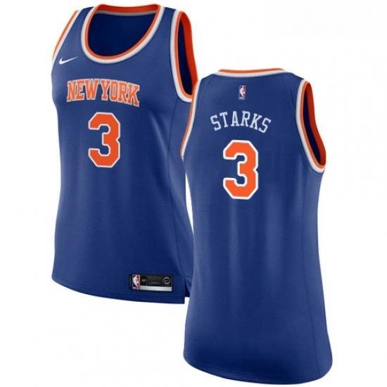 Womens Nike New York Knicks 3 John Starks Swingman Royal Blue NBA Jersey Icon Edition