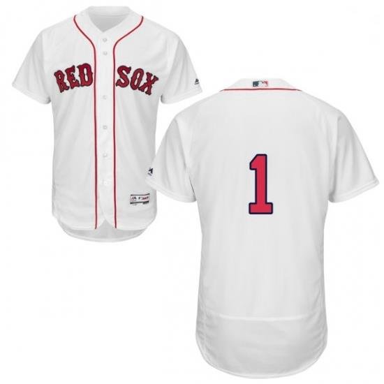 Mens Majestic Boston Red Sox 1 Bobby Doerr White Home Flex Base Authentic Collection MLB Jersey