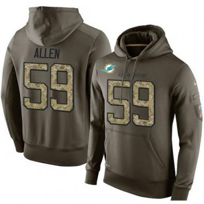 NFL Nike Miami Dolphins 59 Chase Allen Green Salute To Service Mens Pullover Hoodie