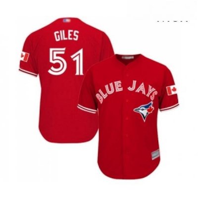 Mens Toronto Blue Jays 51 Ken Giles Replica Scarlet Alternate Cool Base Baseball Jersey