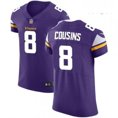 Mens Nike Minnesota Vikings 8 Kirk Cousins Purple Team Color Vapor Untouchable Elite Player NFL Jersey