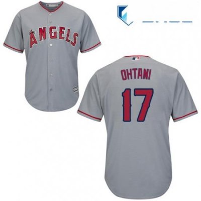 Youth Majestic Los Angeles Angels of Anaheim 17 Shohei Ohtani Replica Grey Road Cool Base MLB Jersey