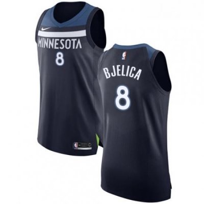 Womens Nike Minnesota Timberwolves 8 Nemanja Bjelica Authentic Navy Blue Road NBA Jersey Icon Edition