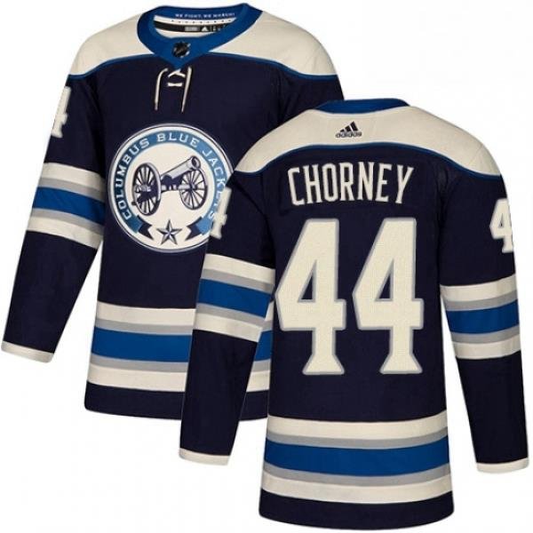 Mens Adidas Columbus Blue Jackets 44 Taylor Chorney Authentic Navy Blue Alternate NHL Jersey