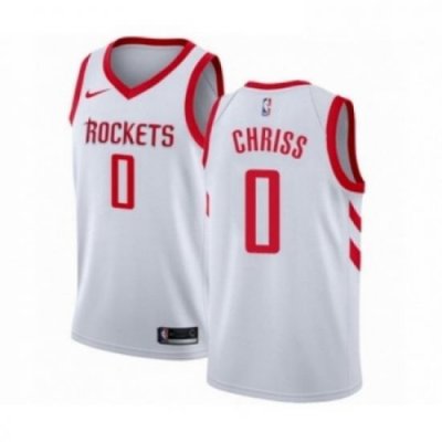 Mens Nike Houston Rockets 0 Marquese Chriss Swingman White NBA Jersey Association Edition